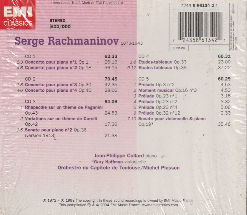 Jean-Philippe Collard, Orchestre National Du Capitole De Toulouse, Michel Plasson, Sergei Vasilyevich Rachmaninoff - Rachmaninov Concertos Pour Piano