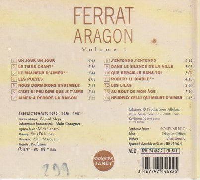 Jean Ferrat - Poêmes d'Aragon Vol.1