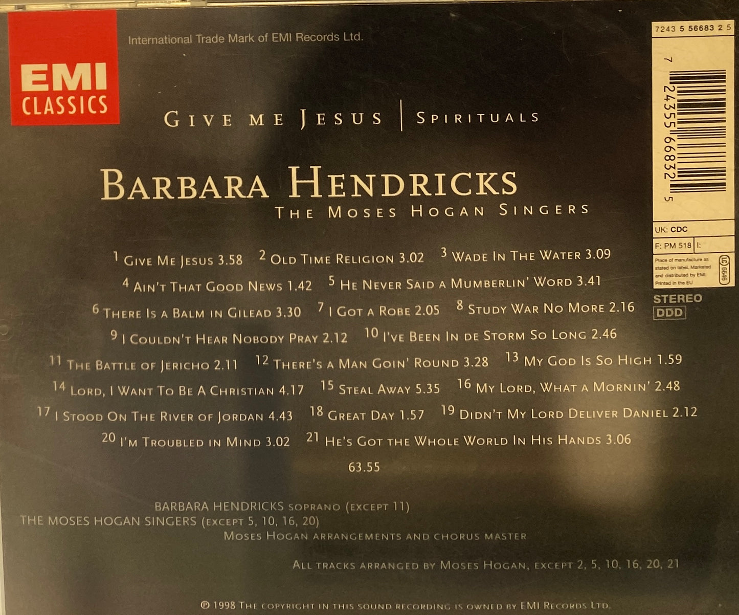 Barbara Hendricks - Give Me Jesus