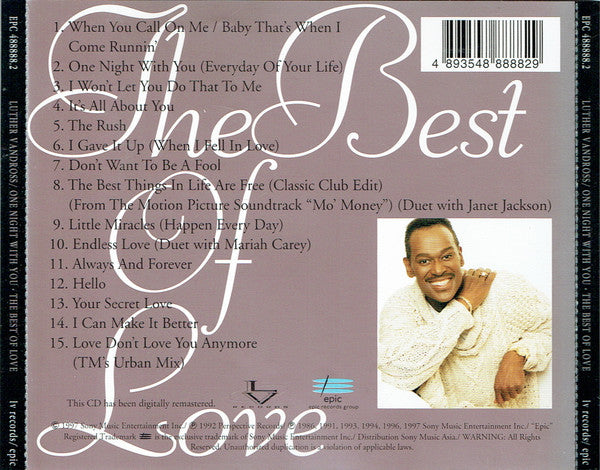 Luther Vandross - One Night With You - The Best Of Love