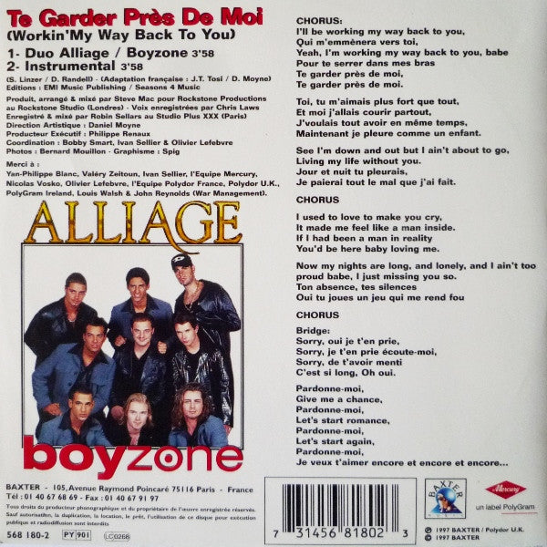 Alliage & Boyzone - Te Garder Près De Moi