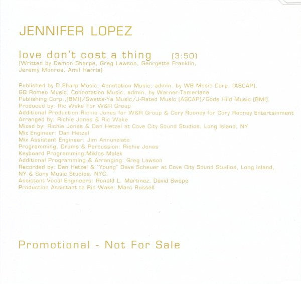 Jennifer Lopez - Love Don't Cost A Thing