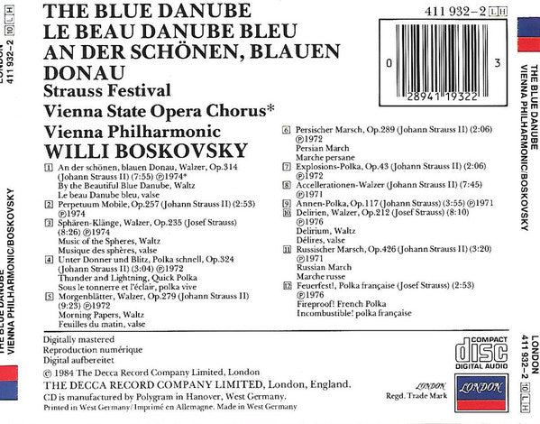 Wiener Philharmoniker, Willi Boskovsky - Blue Danube • Strauss Festival