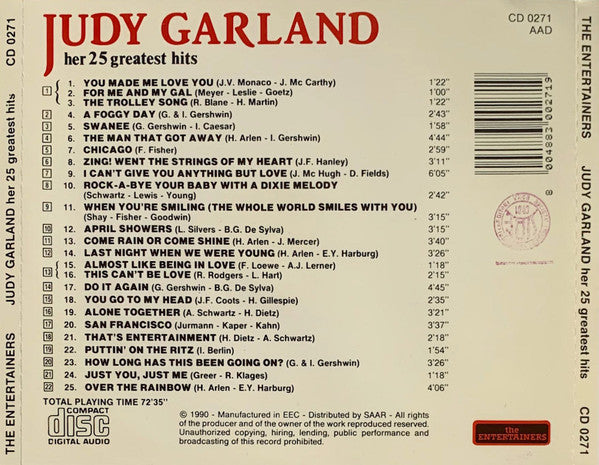 Judy Garland - Her 25 Greatest Hits