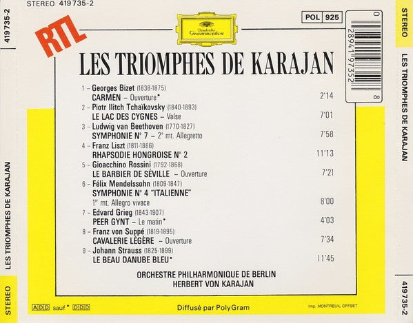 Herbert von Karajan Berliner Philharmoniker - Les Triomphes De Karajan