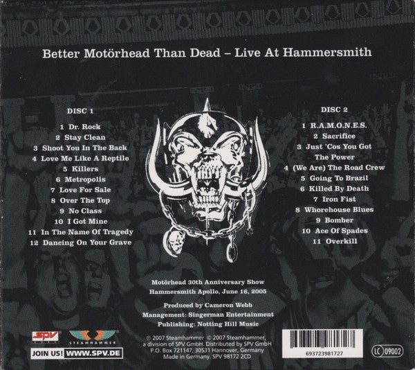 Motörhead - Better Motörhead Than Dead - Live At Hammersmith