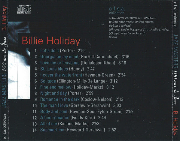 Billie Holiday - Jazz Masters (100 Ans De Jazz)