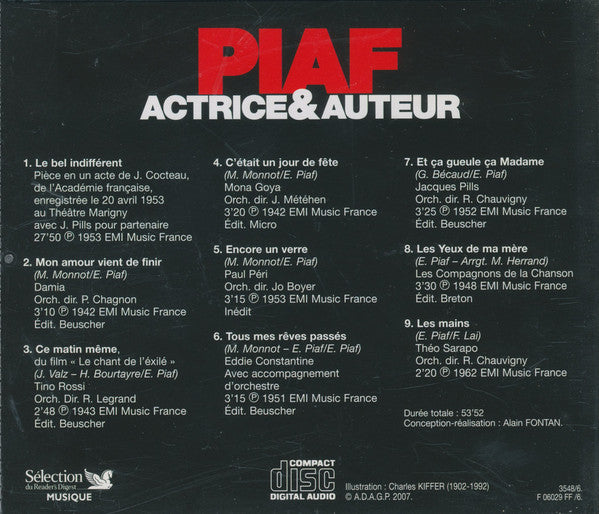 Edith Piaf - Actrice & Auteur