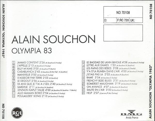 Alain Souchon - Olympia 1983