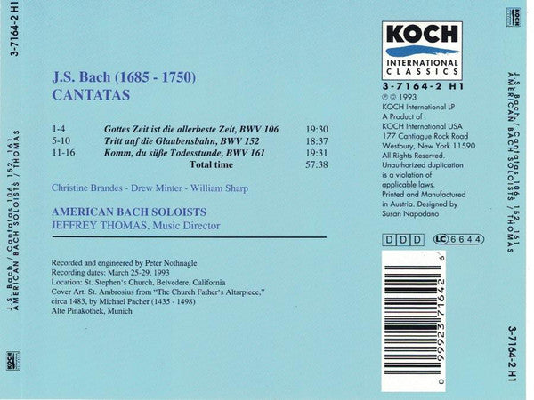 American Bach Soloists - J.S. Bach / Cantatas 106, 152, 161 / American Bach Soloists / Thomas