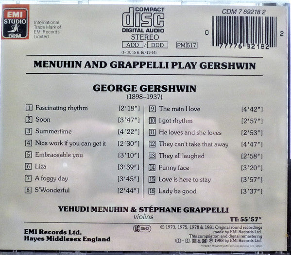 Menuhin - Menuhin & Grappelli Play Gershwin