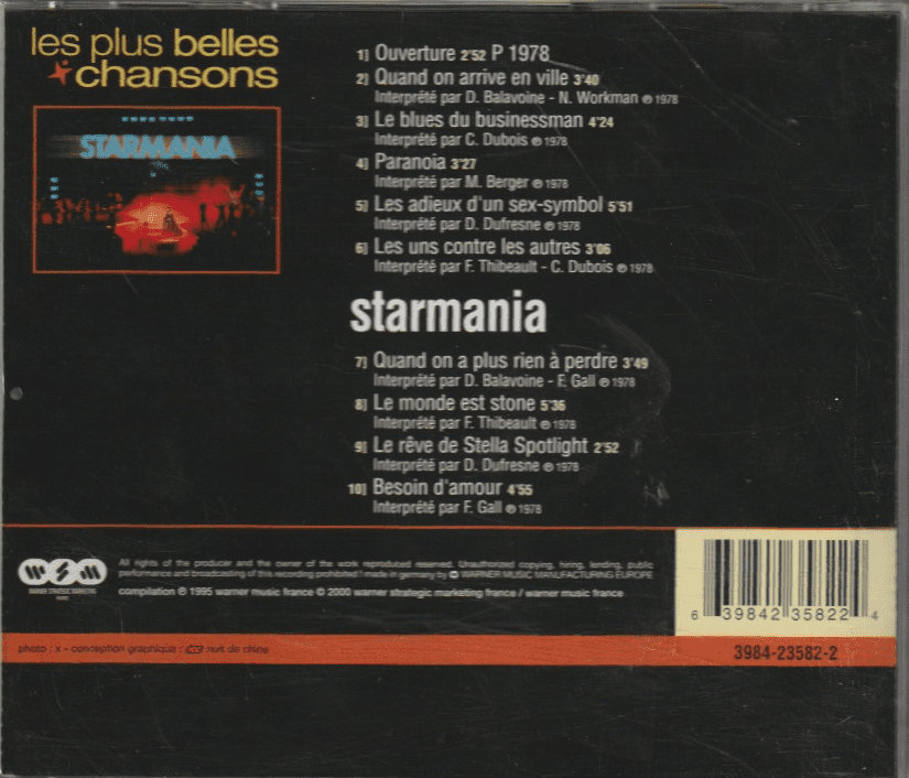 Starmania - Les Plus Belles Variété Françaises