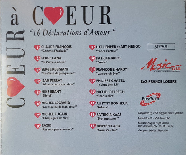 Coeur À Coeur - 16 Déclarations D'Amour