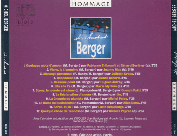 Michel Berger - Ils Chantent Berger