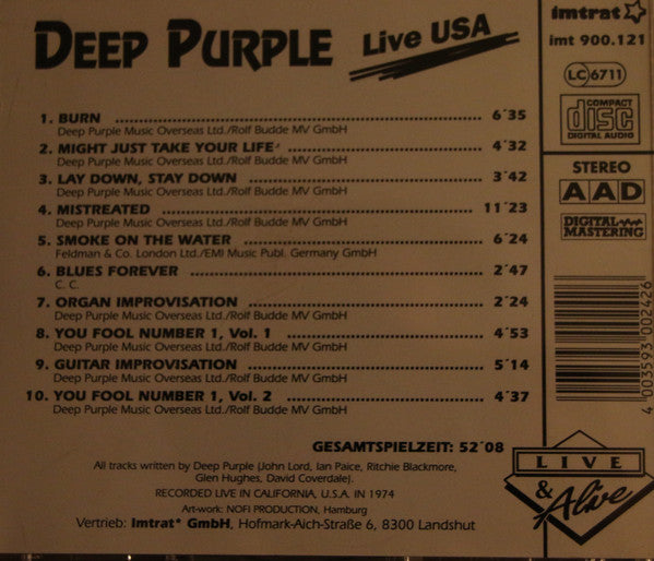 Deep Purple - Smoke On The Water - Live USA