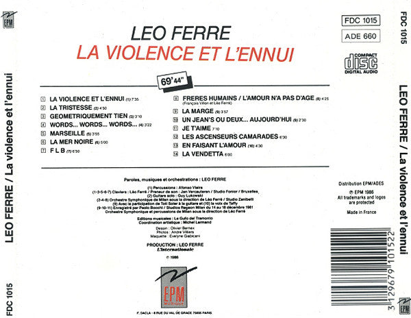 Léo Ferré - La Violence Et L'ennui