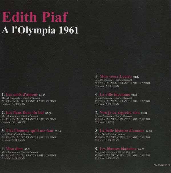 Edith Piaf - A L'Olympia 1961