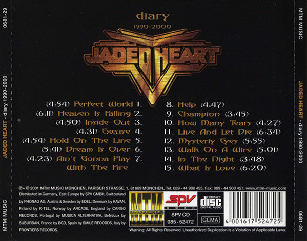 Jaded Heart - Diary 1990-2000