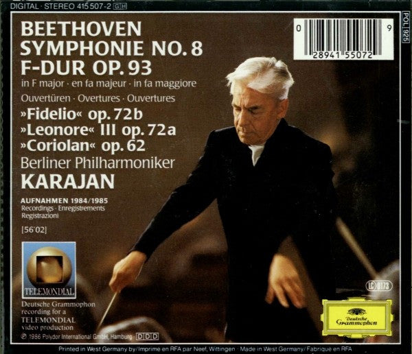 Ludwig Van Beethoven - Herbert Von Karajan - Berliner Philharmoniker - Symphonie No. 8 - Ouvertüren »Fidelio · Leonore III · Coriolan«