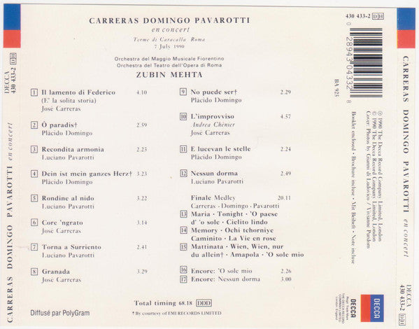 Carreras, Domingo, Pavarotti, Mehta – En Concert