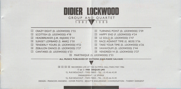 Didier Lockwood - Group and Quartet 1982 / 1986