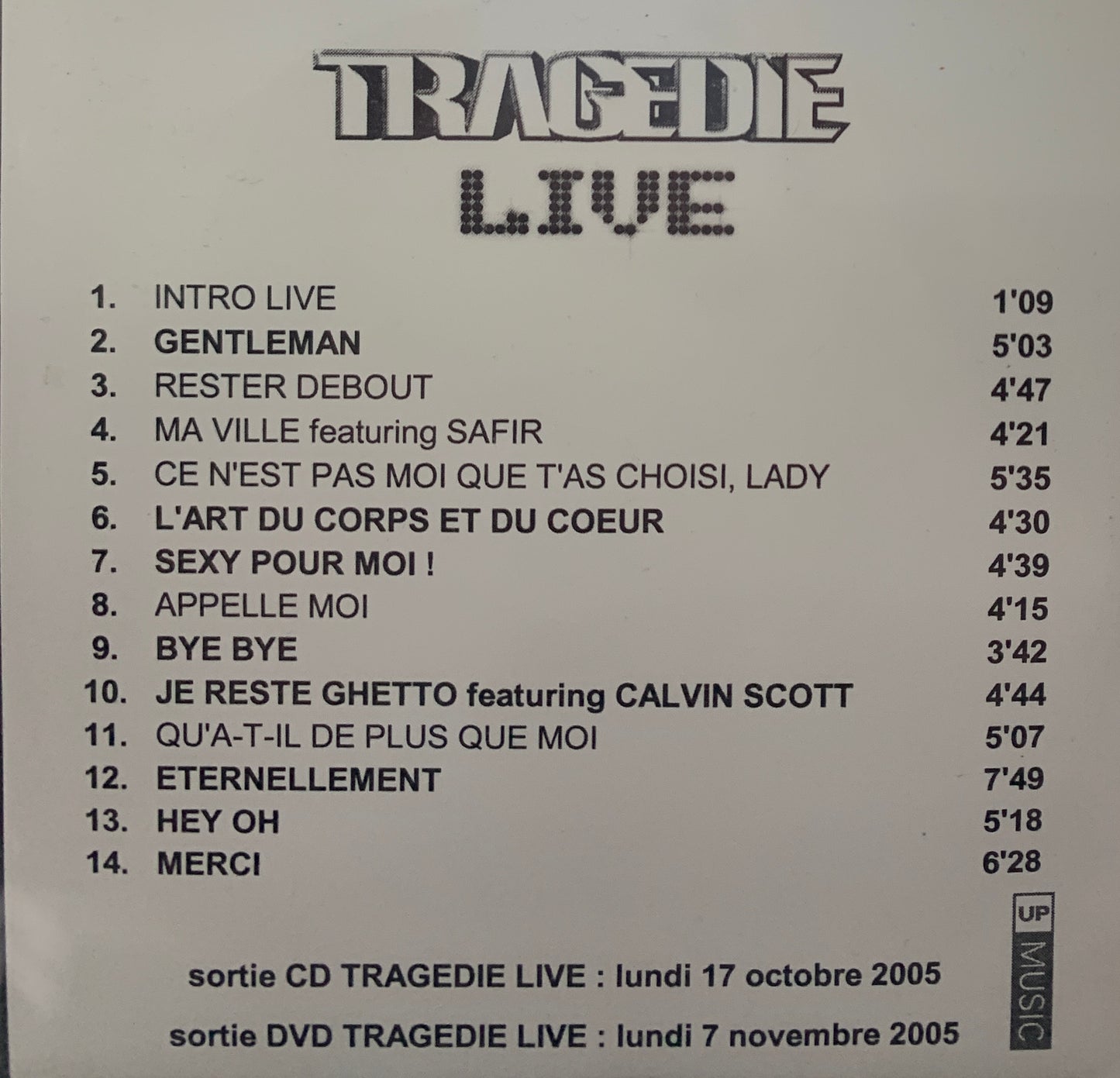 Tragédie - Live