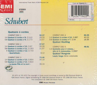 Schubert: String Quartets