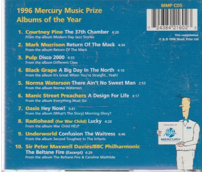 1996 Mercury Music Prize Albums Of The Year