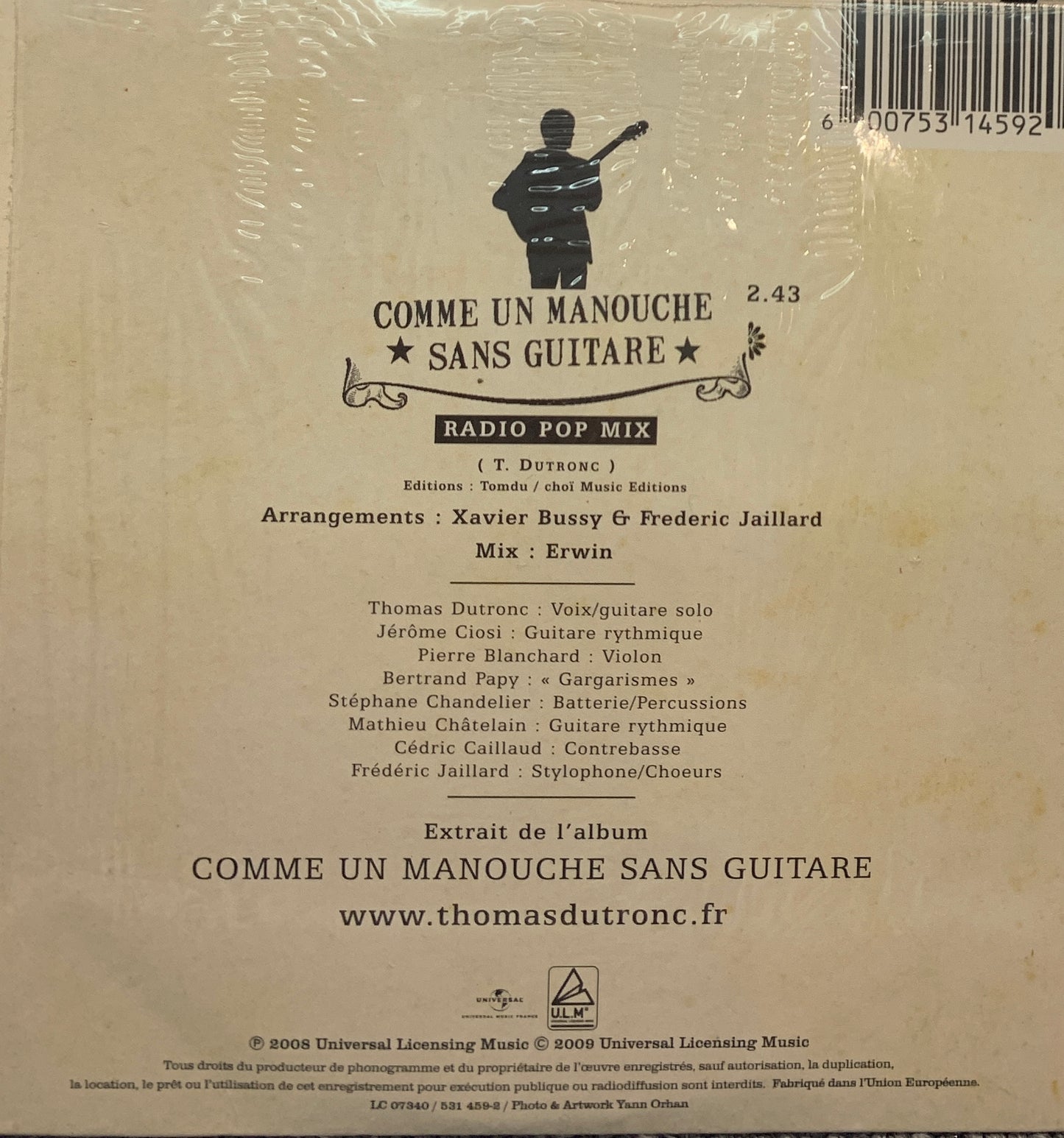 Thomas Dutronc - Comme Un Manouche Sans Guitare