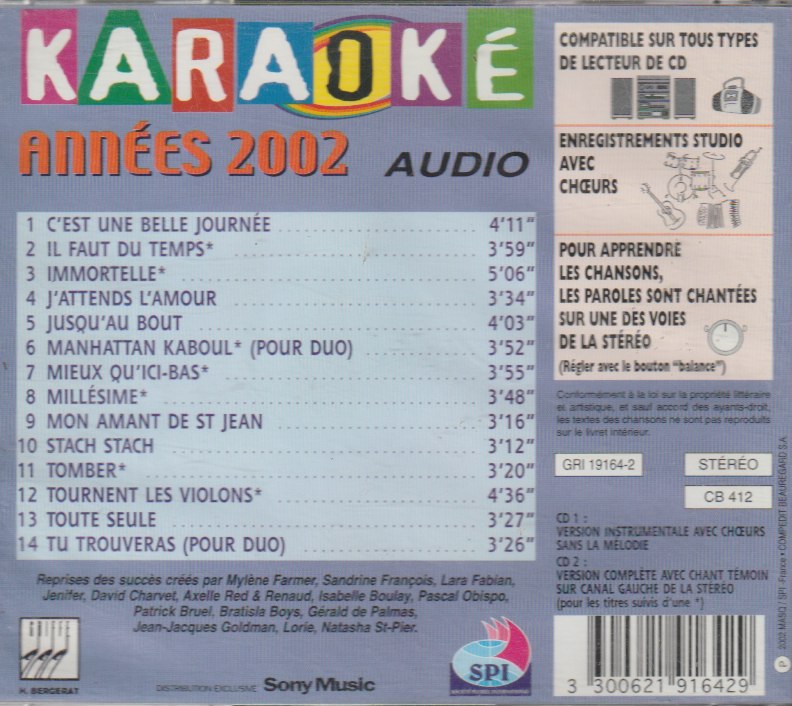 Karaoké Années 2002