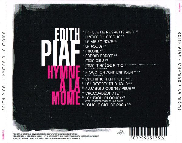 Edith Piaf – Hymne A La Môme