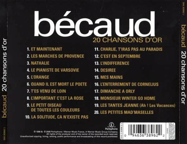 Gilbert Bécaud – 20 Variété Françaises D'or