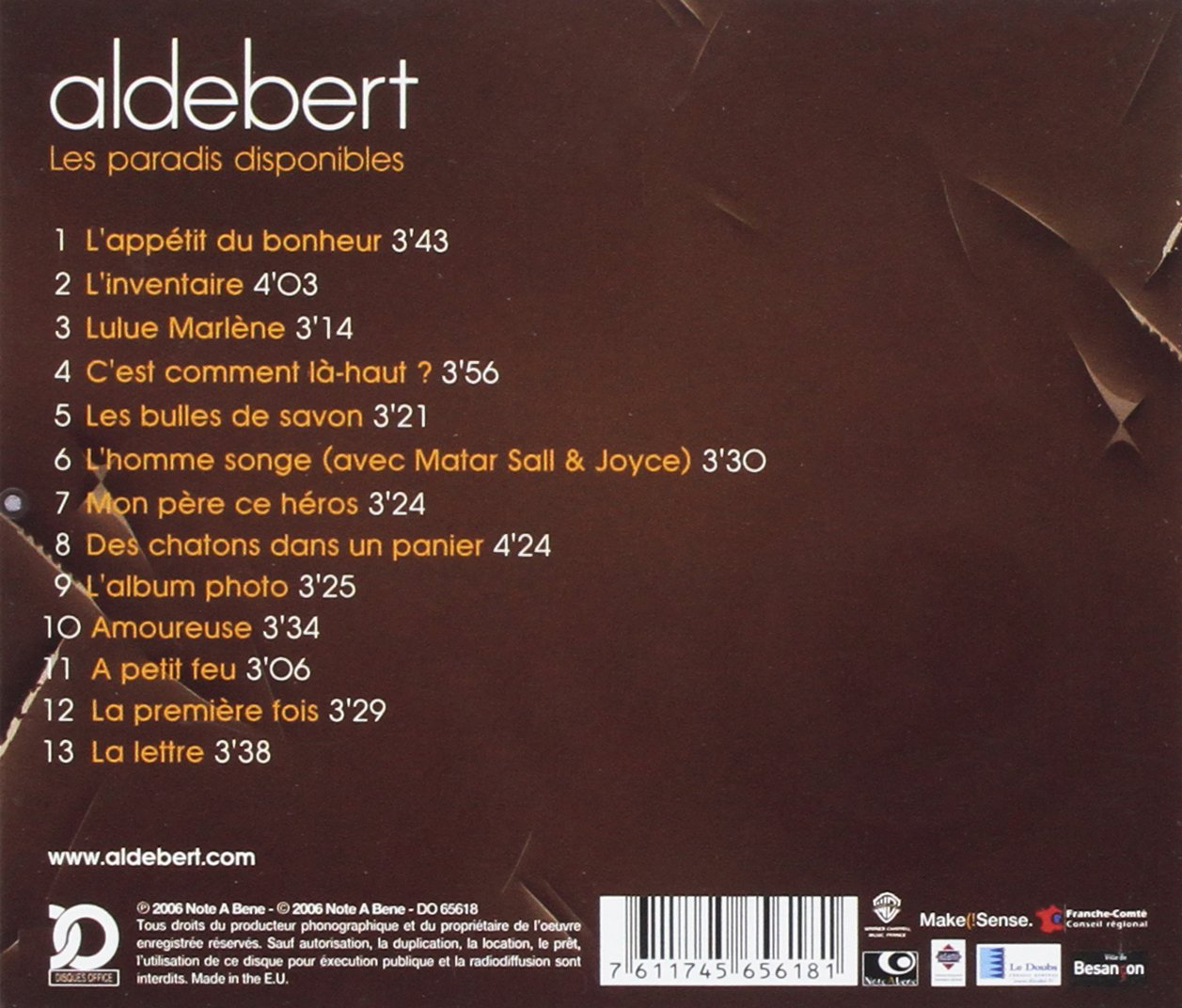 Aldebert ‎– Les Paradis Disponibles